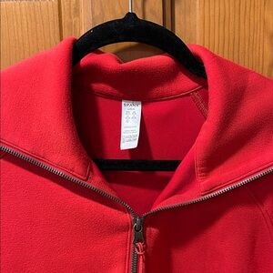 SPANX Large Vibrant Red Half Zip Jacket